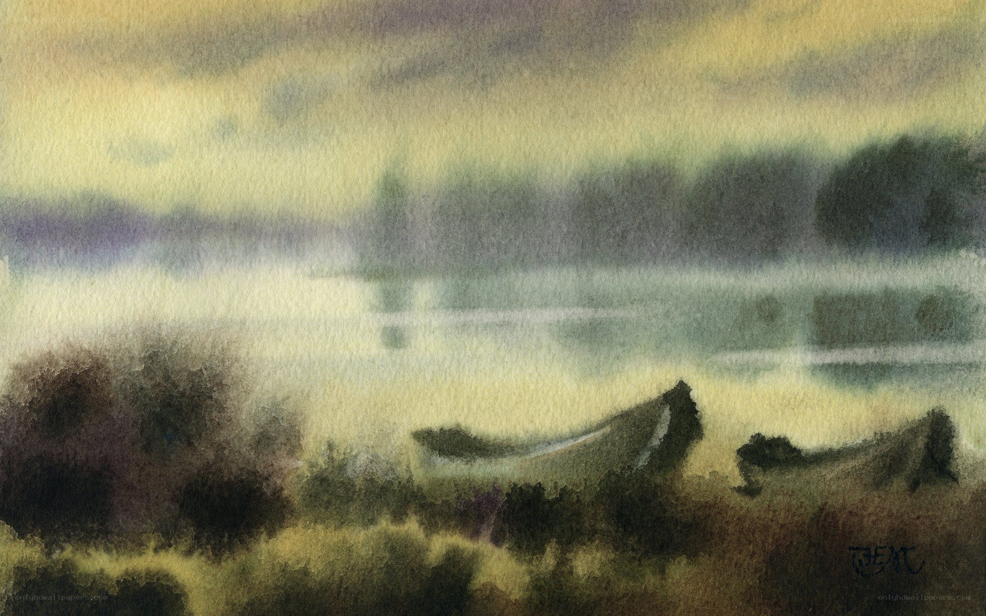 Misty River Landscape