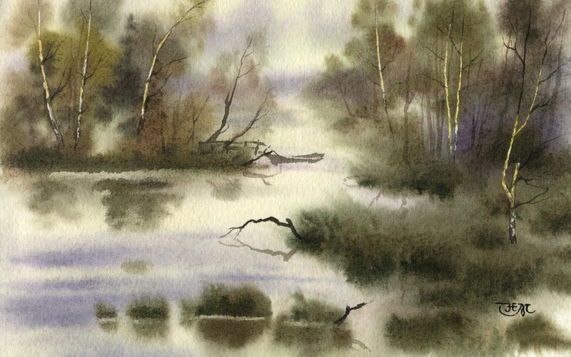 Misty River Landscape