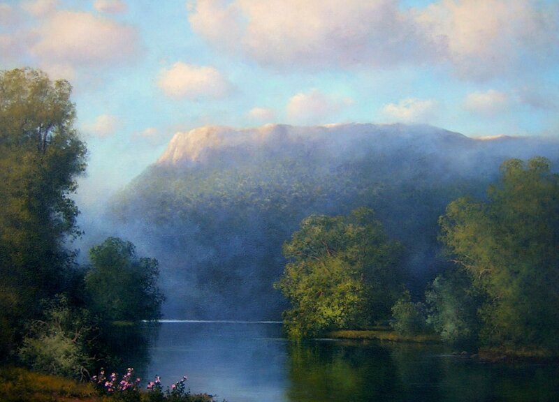 Misty River Landscape
