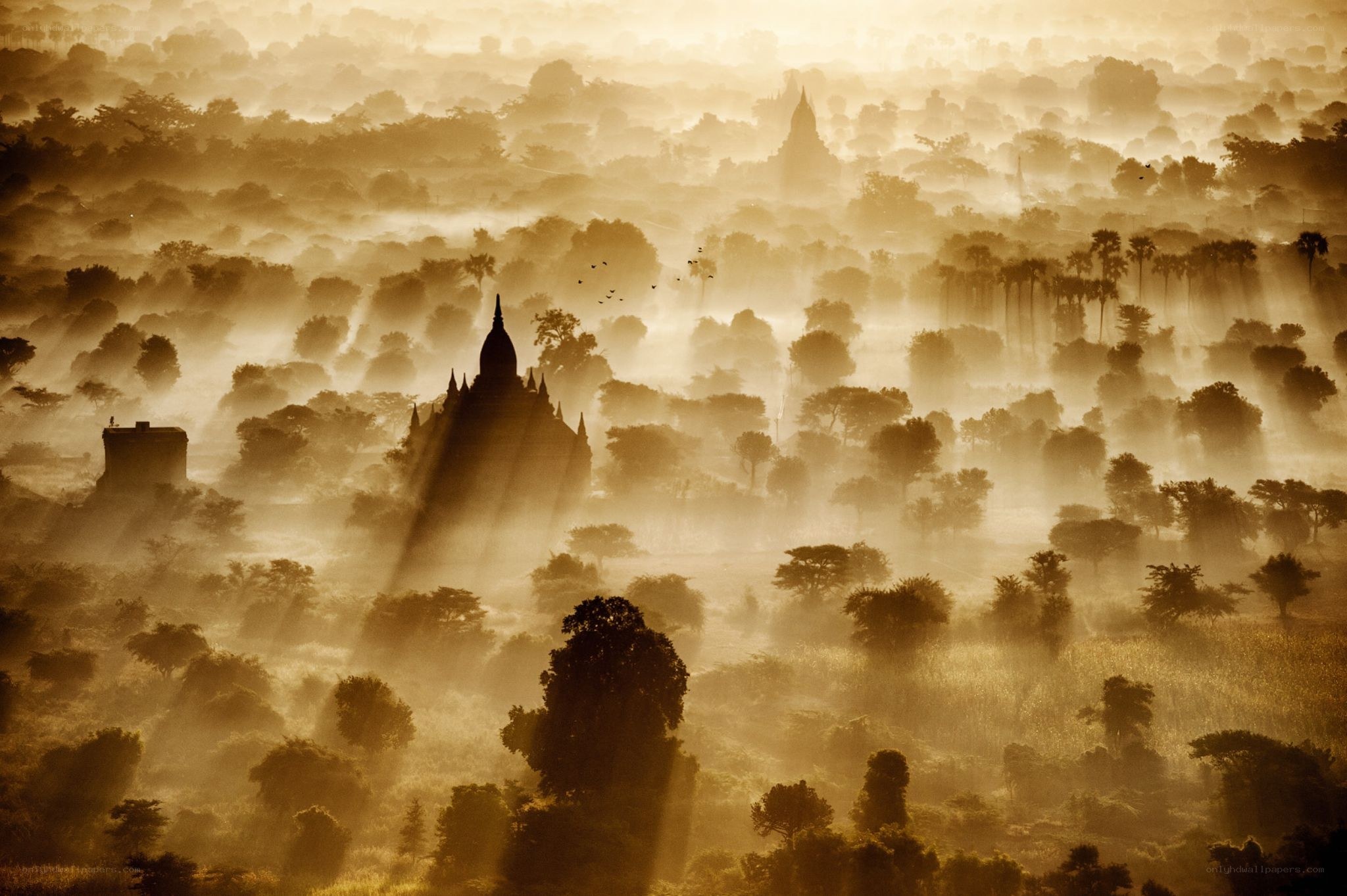 Misty temples of Bagan