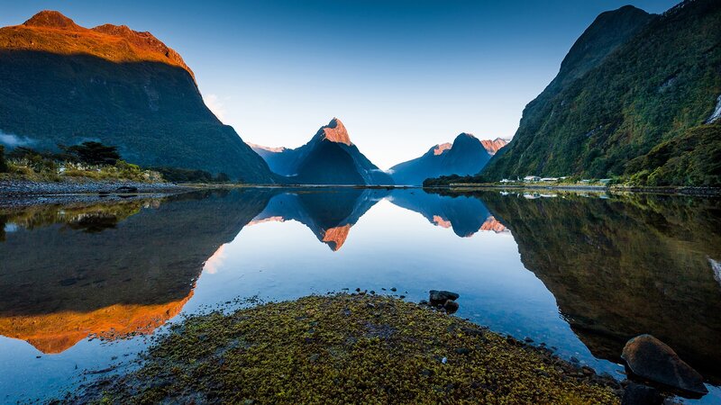 Mitre Peak Reflection — Blue