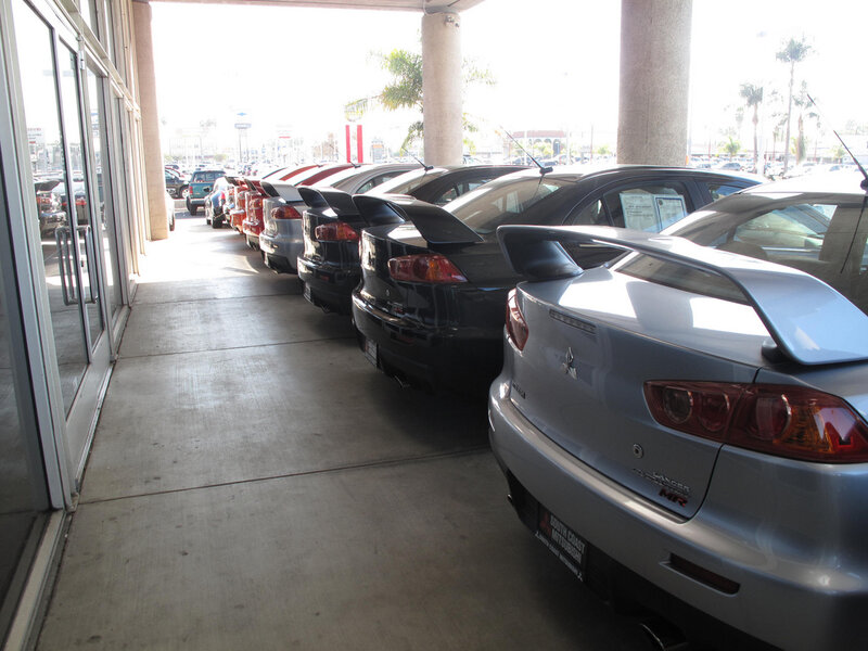 Mitsubishi cars on display