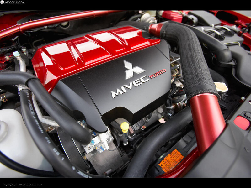 Mitsubishi Engine Bay — Red, Mechanical