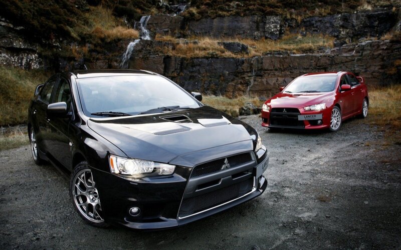 Mitsubishi Lancer cars in nature
