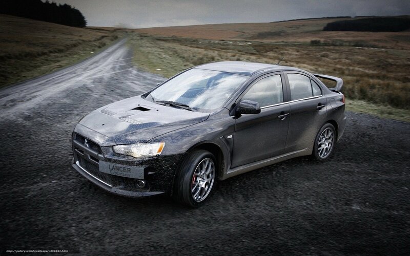 Mitsubishi Lancer Evolution on country road