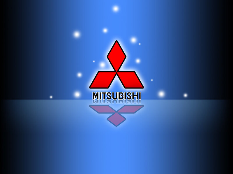 Mitsubishi logo on blue background