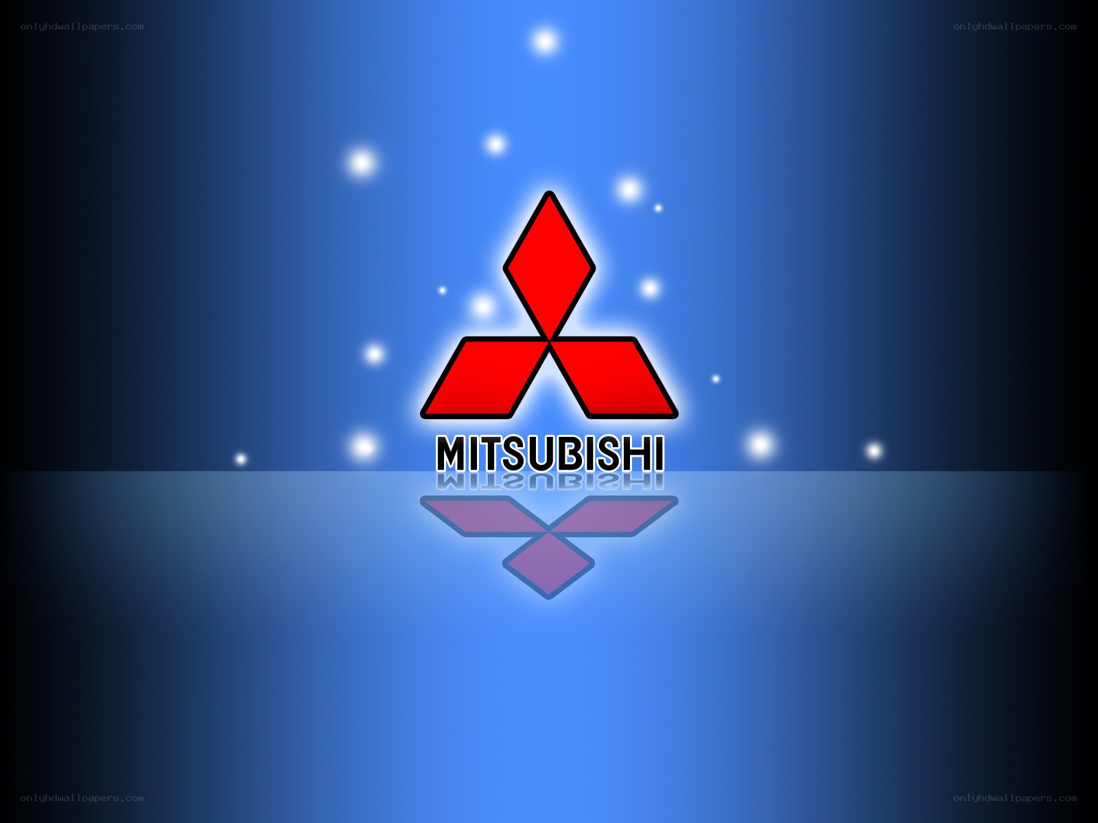 Mitsubishi logo on blue background