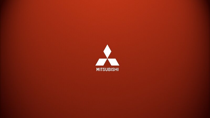 Mitsubishi logo on red background
