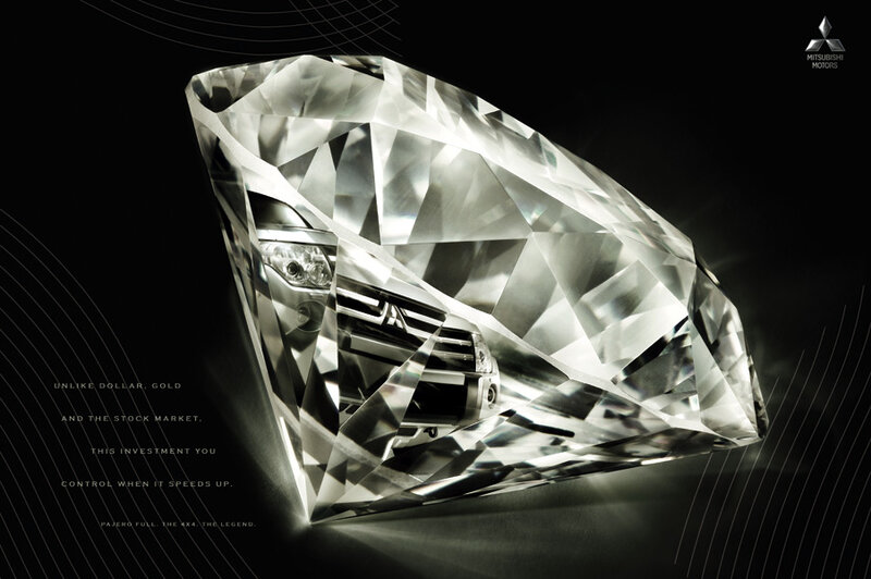 Mitsubishi Pajero ad with diamond