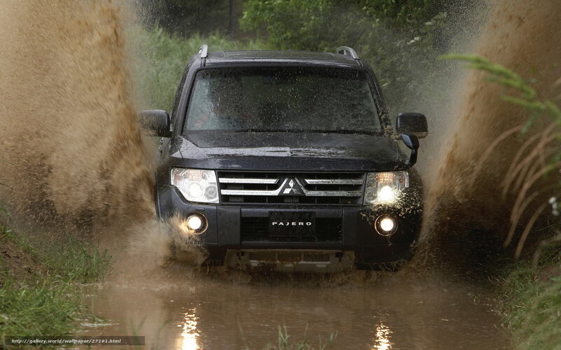 Mitsubishi Pajero in muddy water