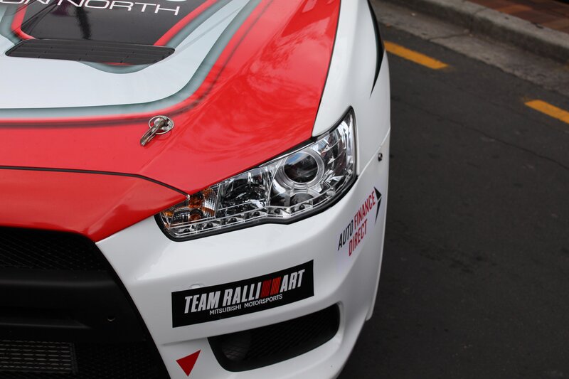 Mitsubishi rally car front