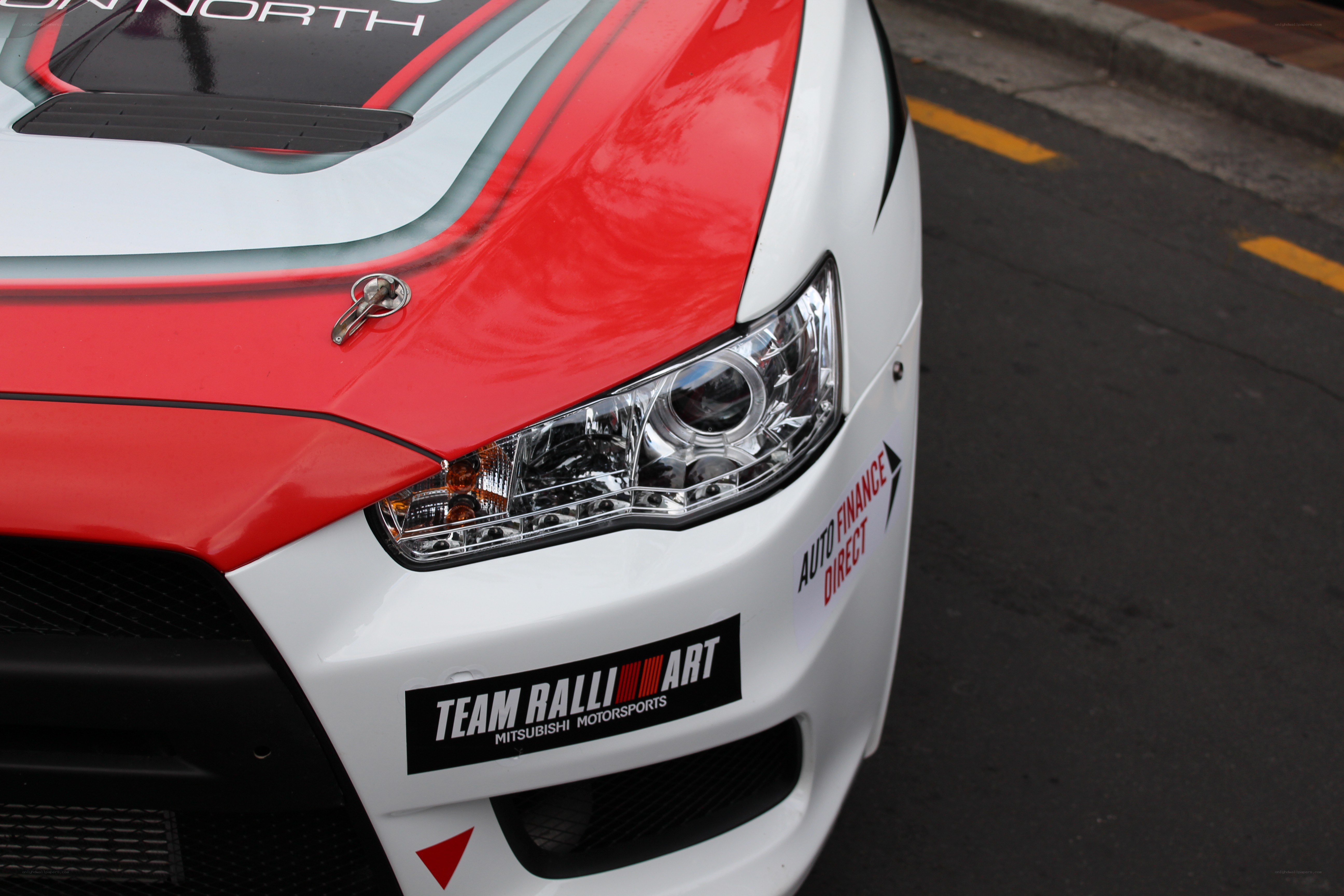 Mitsubishi rally car front