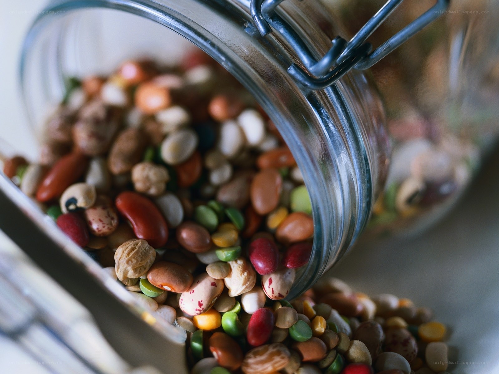 mixed beans in a jar