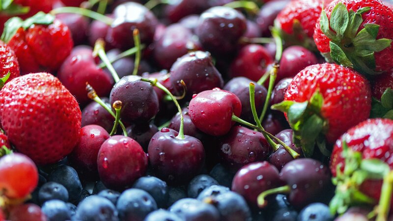Mixed Berries in a Pile