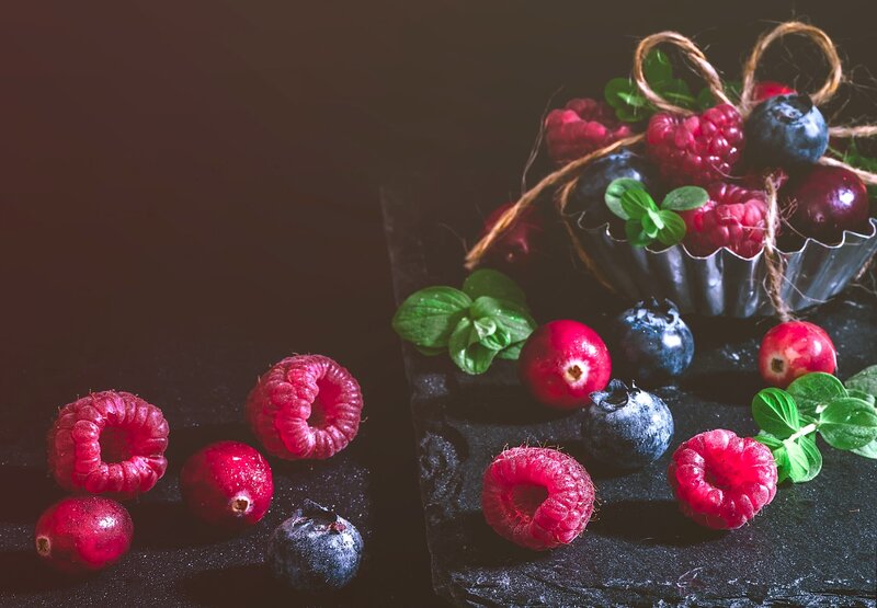 Mixed Berries on Slate