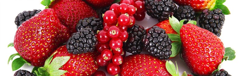 Mixed Berries on White — Red, Fresh, Photograph