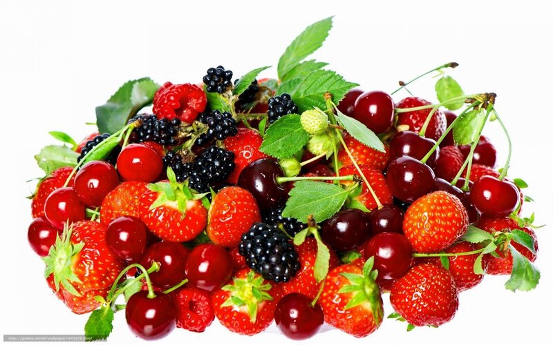 Mixed Berries Pile — Red, Fresh, Photograph