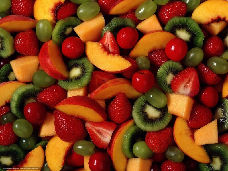 Mixed Fruit Salad — Red, Fresh, Photograph, Strawberries
