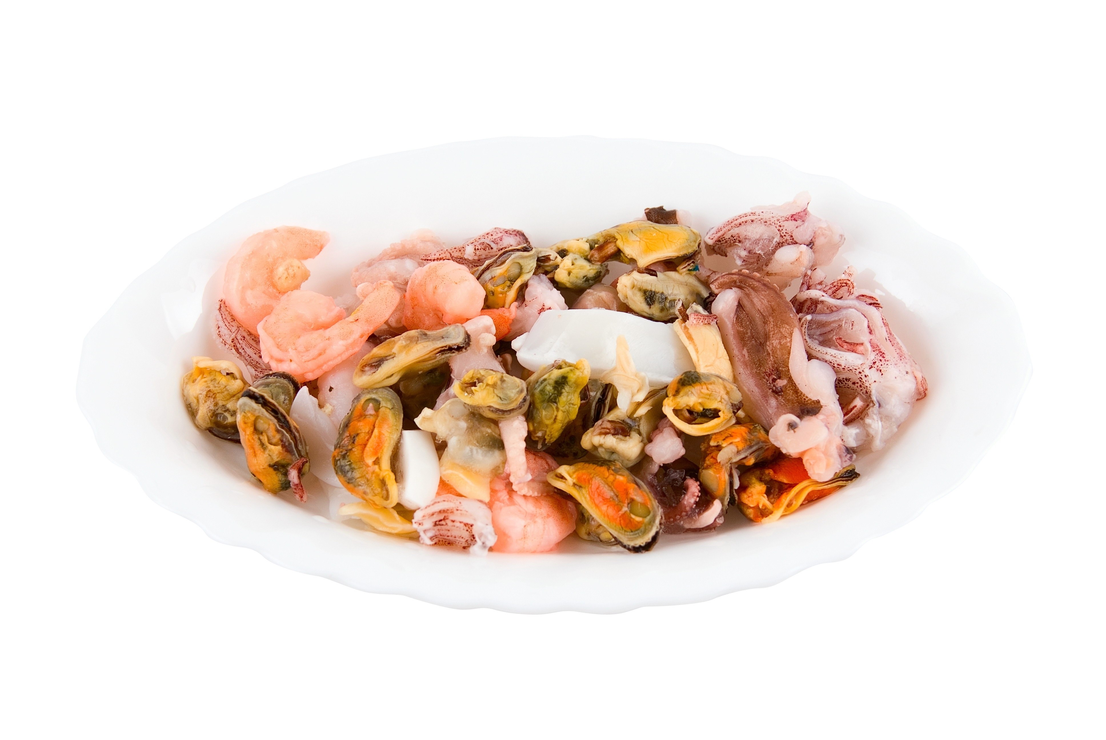 mixed seafood on a plate