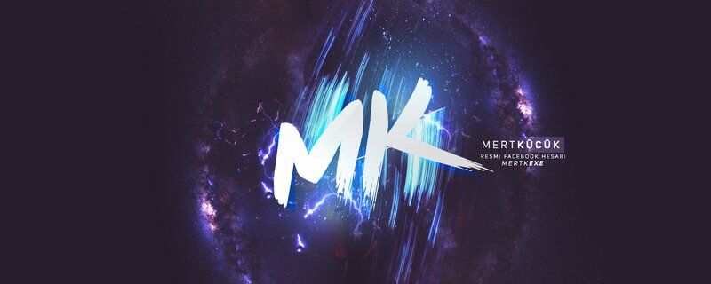 MK Logo with Cosmic Background