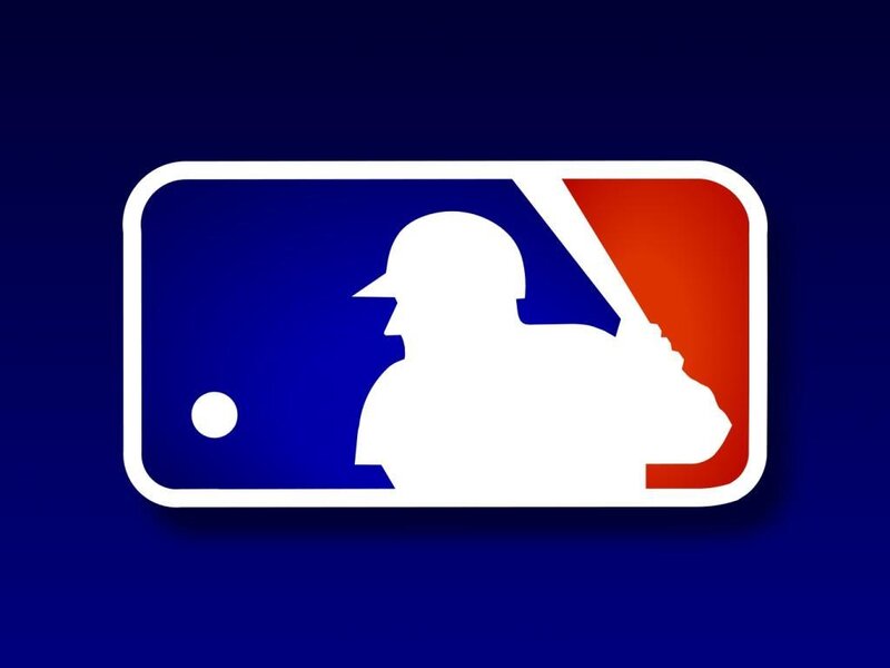 MLB logo on blue background