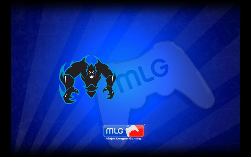 MLG logo with monster mascot