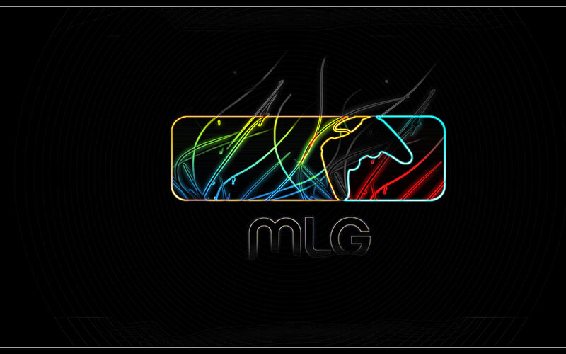 MLG logo with neon design