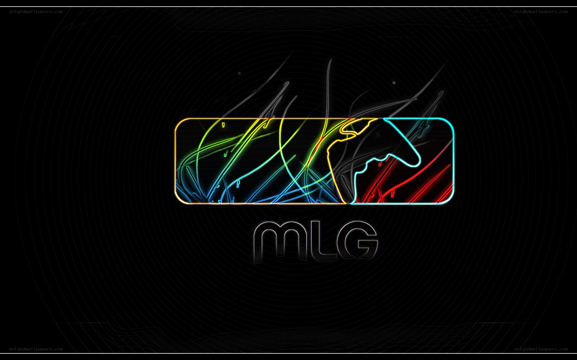 MLG logo with neon design