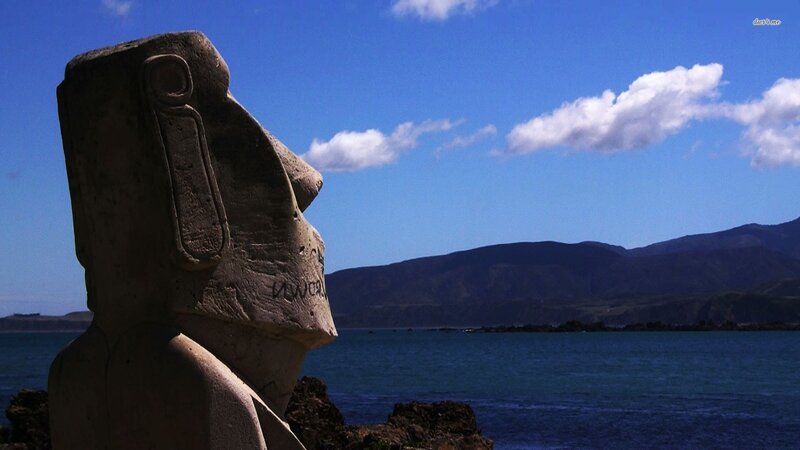 Moai Statue by the Sea