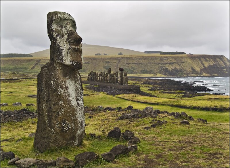 Moai statues at Ahu Tongariki