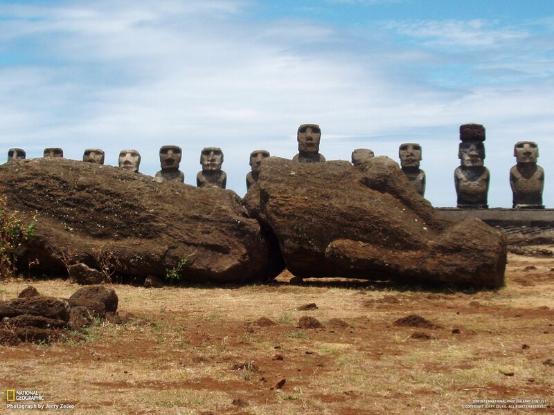 Moai statues at Ahu Tongariki