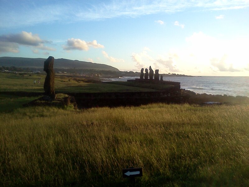 Moai Statues at Ahu Tongariki — Green