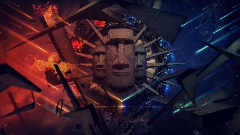 Moai Statues in Chaos