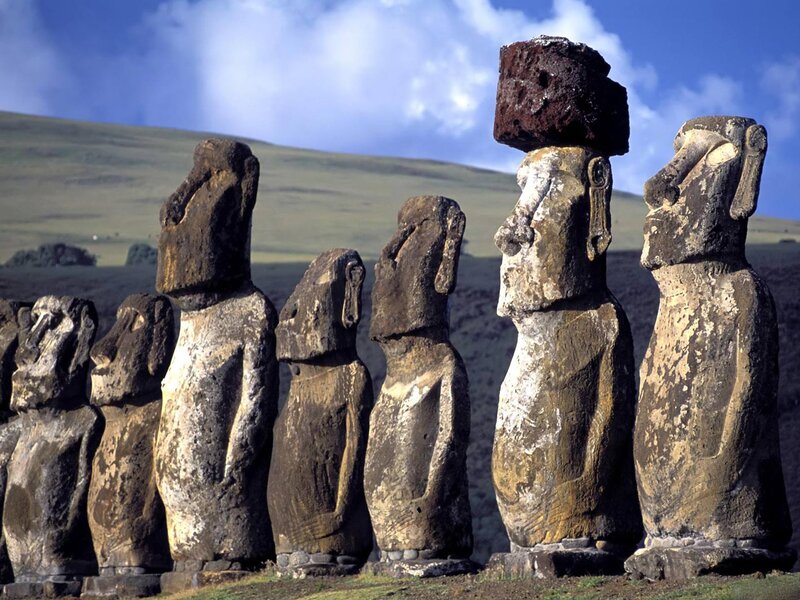 Moai Statues on Easter Island — Brown