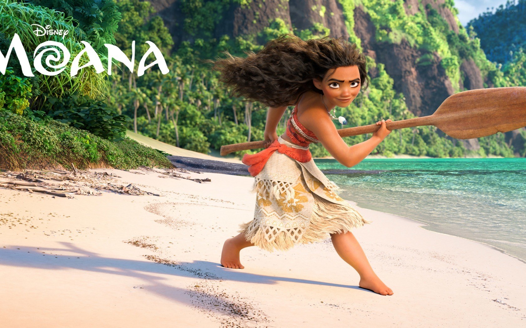 Moana on a tropical beach