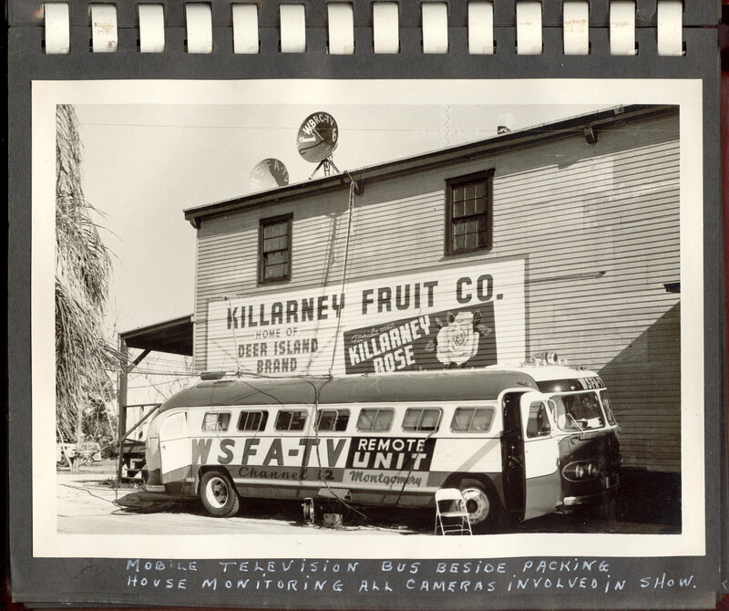 Mobile TV bus at fruit packing house