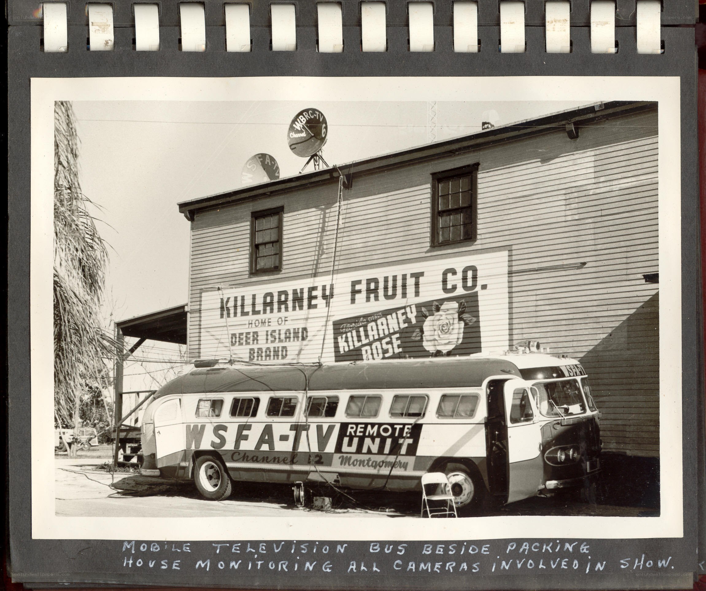 Mobile TV bus at fruit packing house