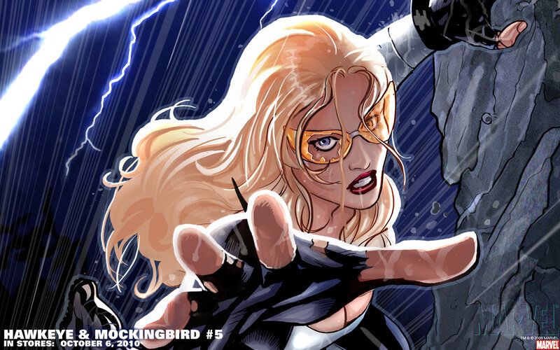 Mockingbird in stormy action