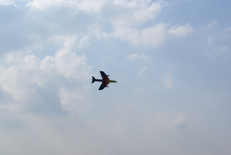 model airplane in flight