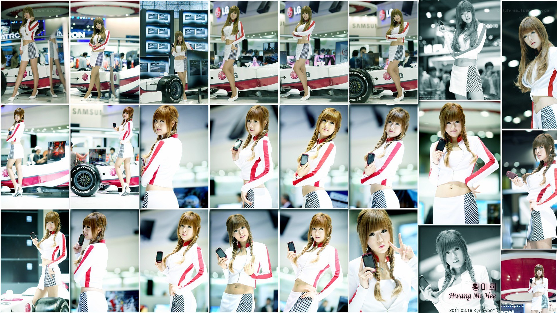 Model at tech exhibition