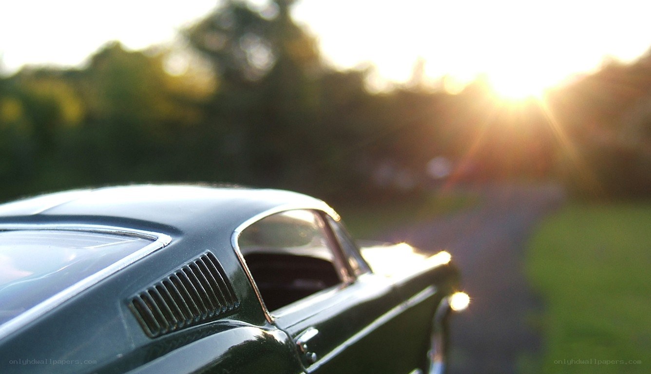 model car at sunset