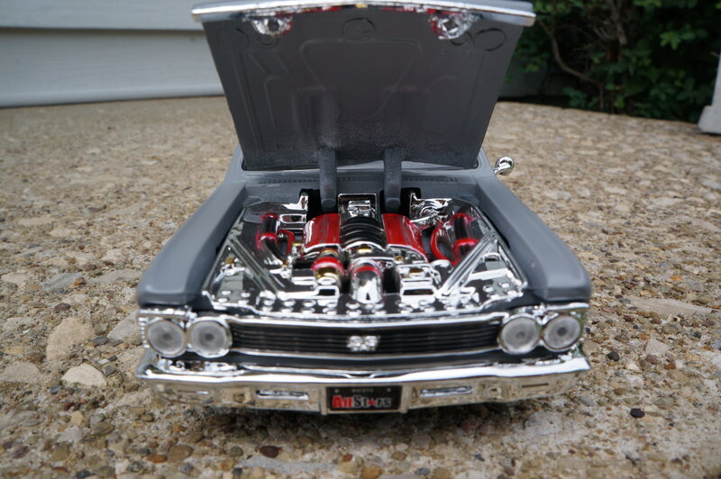 Model Car with Open Hood — Gray