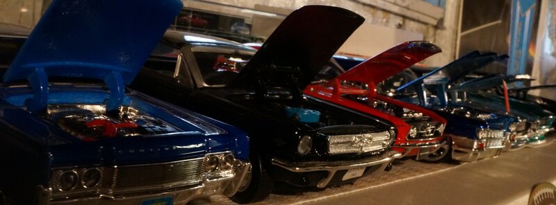 Model Cars on Display — Blue