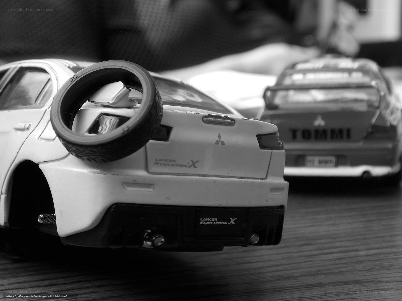 model cars on wooden surface