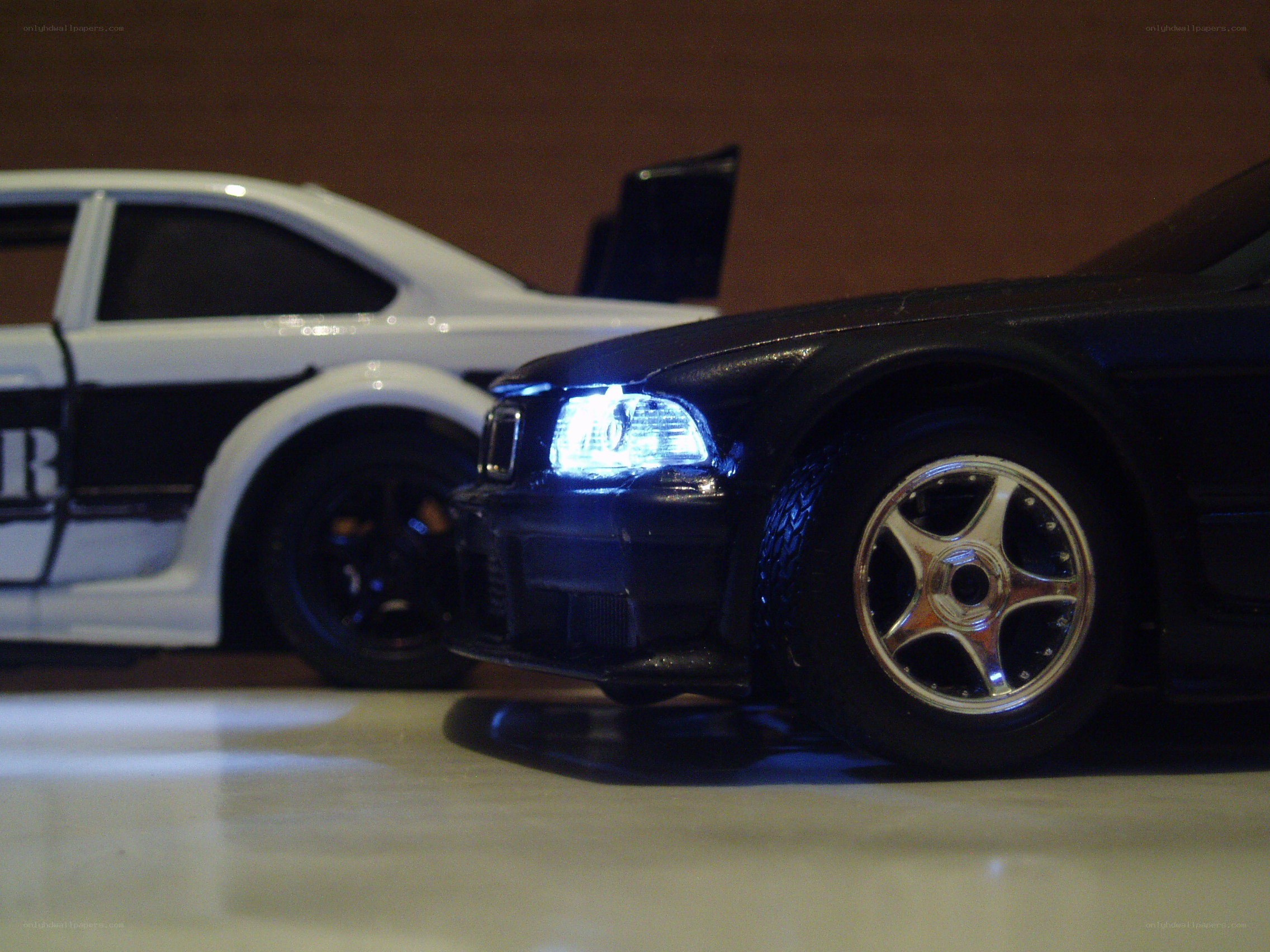 model cars with headlights on