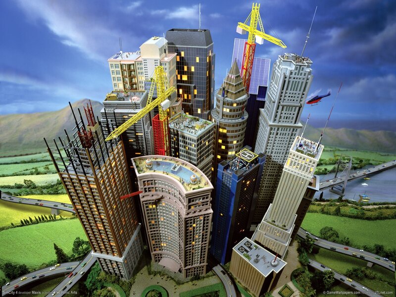 Model City with Skyscrapers