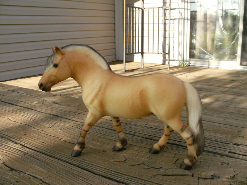 model horse on deck