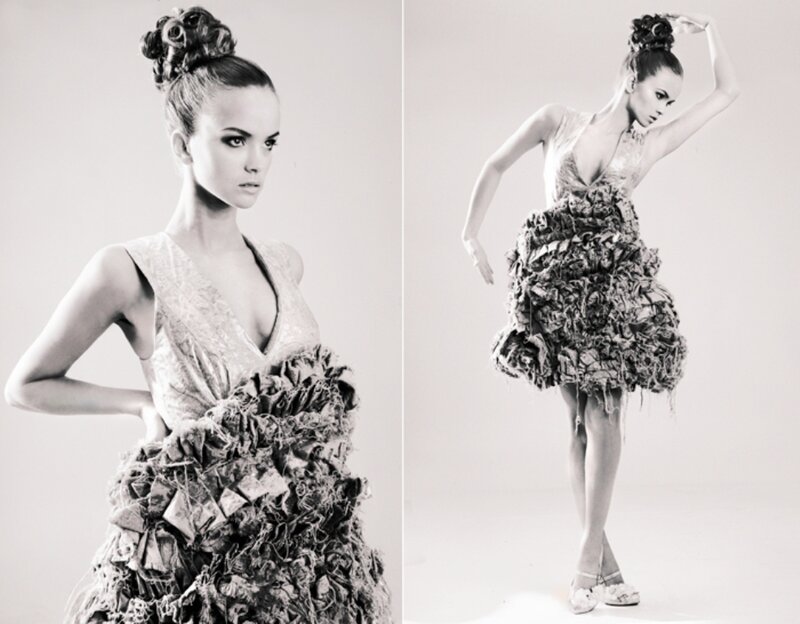 Model in avant-garde dress