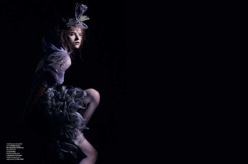 model in avant-garde fashion