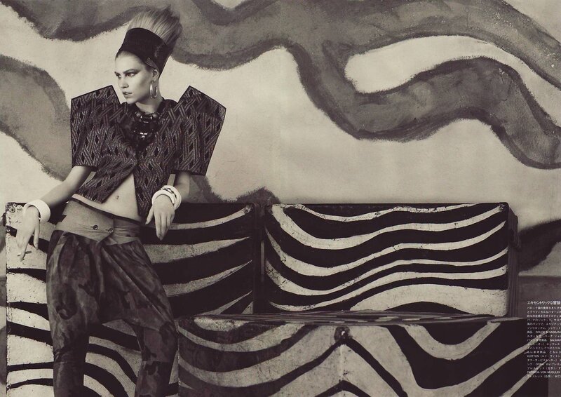 Model in Avant-garde Outfit — Black
